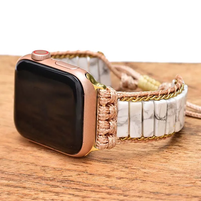 

Bohemian Vintage Energy Bands Bracelet for Apple Watch Band Natural Stone Watch Strap Replacement Wristbands for IWatch Series