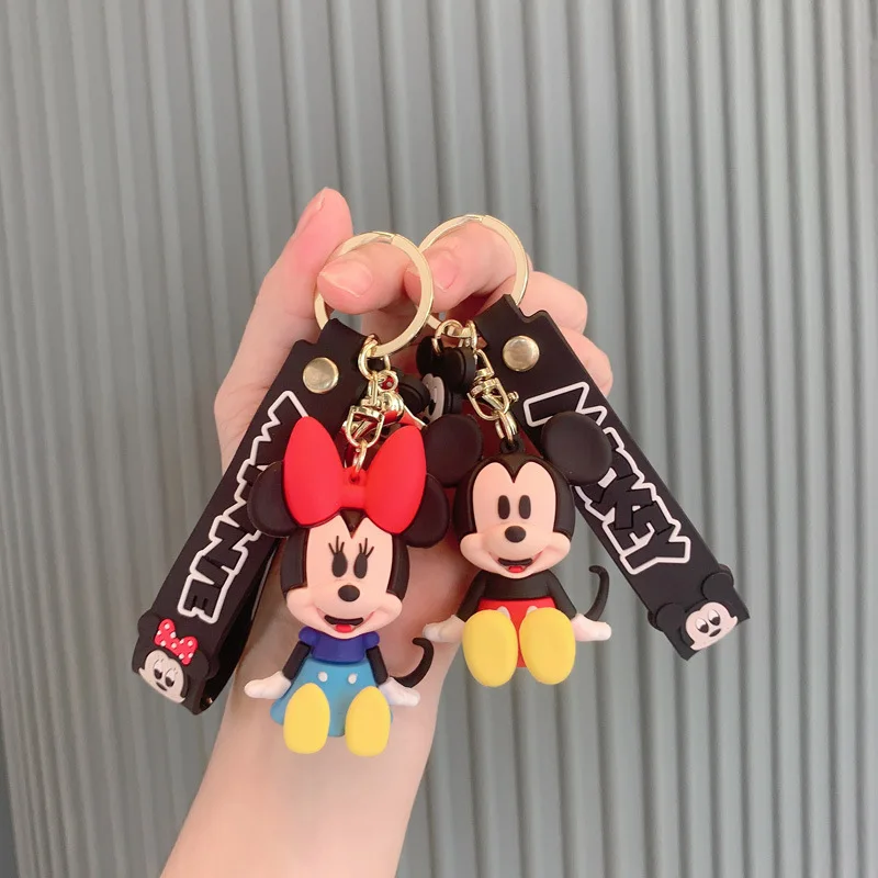 

Mickey Mous Cartoon Figure Model Keychain Creative Schoolbag Accessories Pendant Keychains Pvc Animation Pendant Keychain