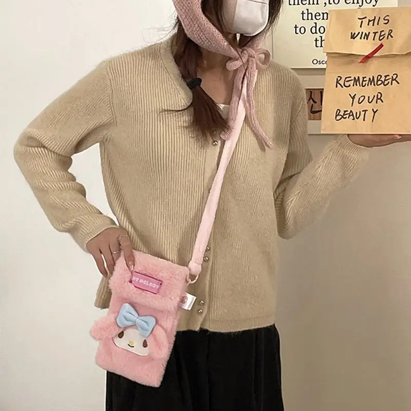 Sanliou осенне-зимняя плюшевая сумка можно носить по диагонали милая мультяшная