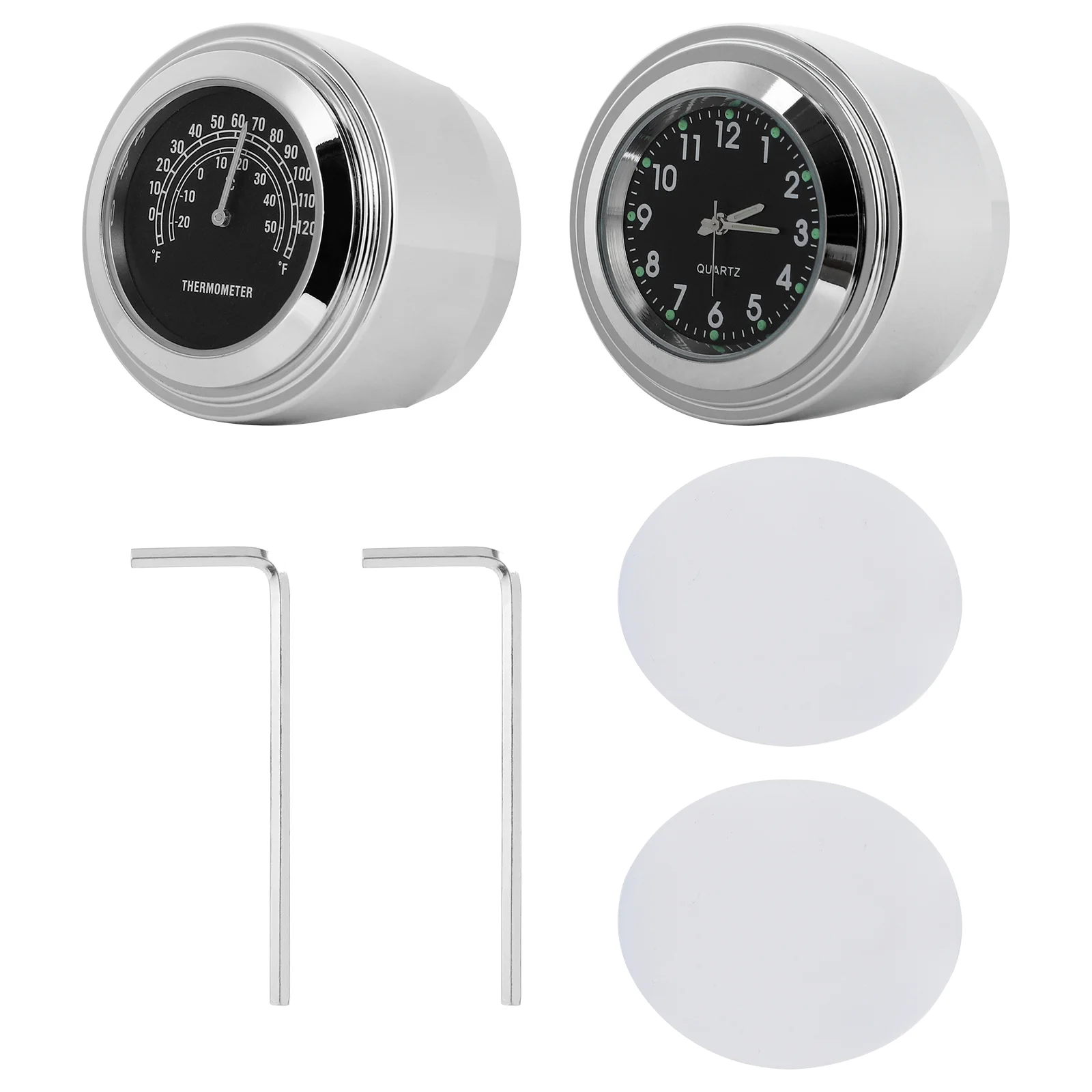 

2pcs Motorcycle Handlebar Clock Practical 22-25mm Motorcycle for Male Men Adults