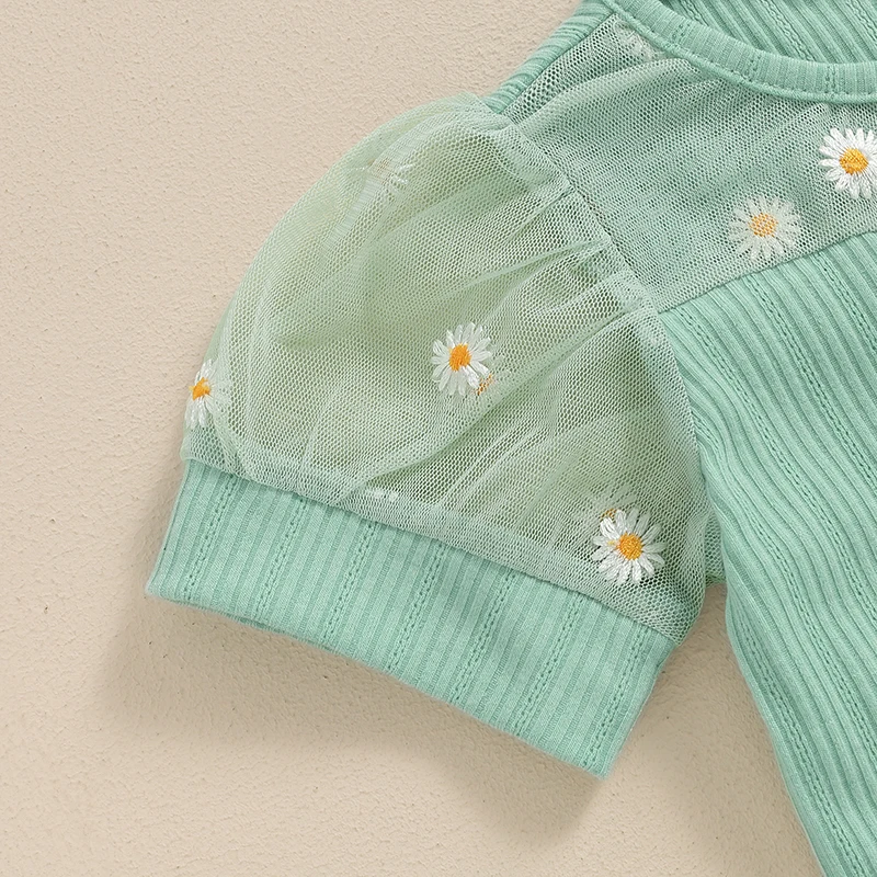 Летняя одежда для маленьких девочек Лоскутная Сетчатая футболка с коротким
