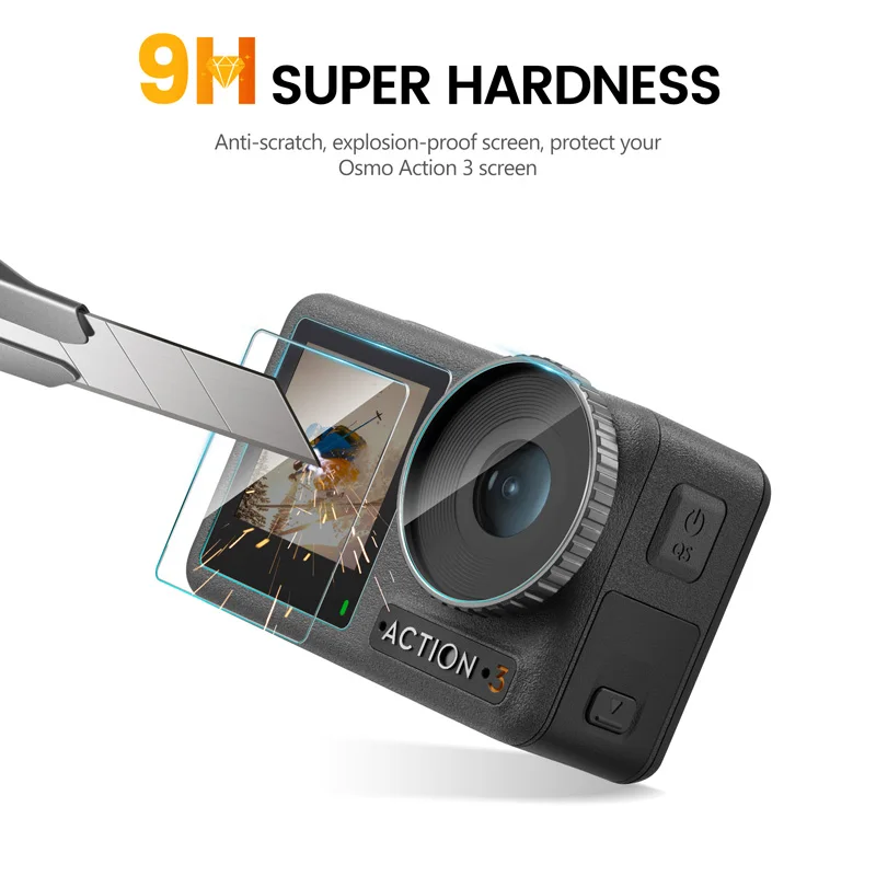 

Screen Protector for DJI Osmo Action 3 Camera Lens Accessories HD Tempered Glass Film 9H Hardness Anti-scratch Protective Films