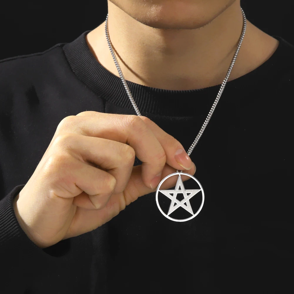 My Shape Сатанинское ожерелье из нержавеющей стали с пентаграммой Люцифера