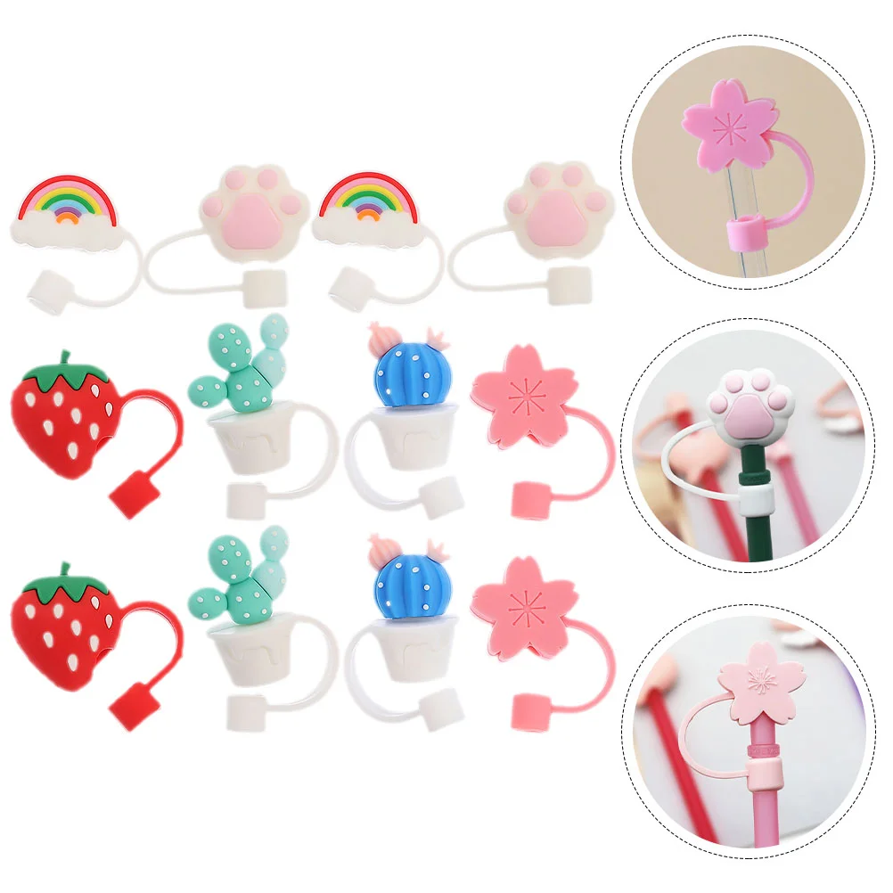 

Straw Silicone Covers Cover Tips Cap Caps Drinking Reusable Topper Straws Lids Tumblers Tip Plugs Cute Toppers Protector Plug
