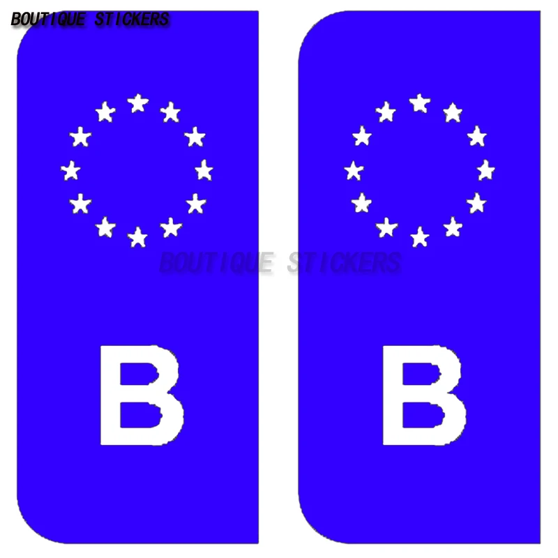 Фото Изысканные синие наклейки на номерной знак GB NL PL DK CZ SK SI SE RO DK MT NLCZ UK EU D EHPSB наклейки на номерной знак ПВХ наклейки №3