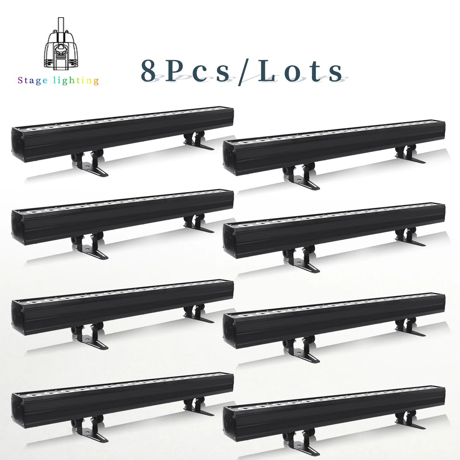 

8 шт./лот 18X12 Вт RGBW 4in1 Led Par Wall Washer Spot Control Strobe Effect DJ Bar Party Performance Spotlight Stage Stain Light
