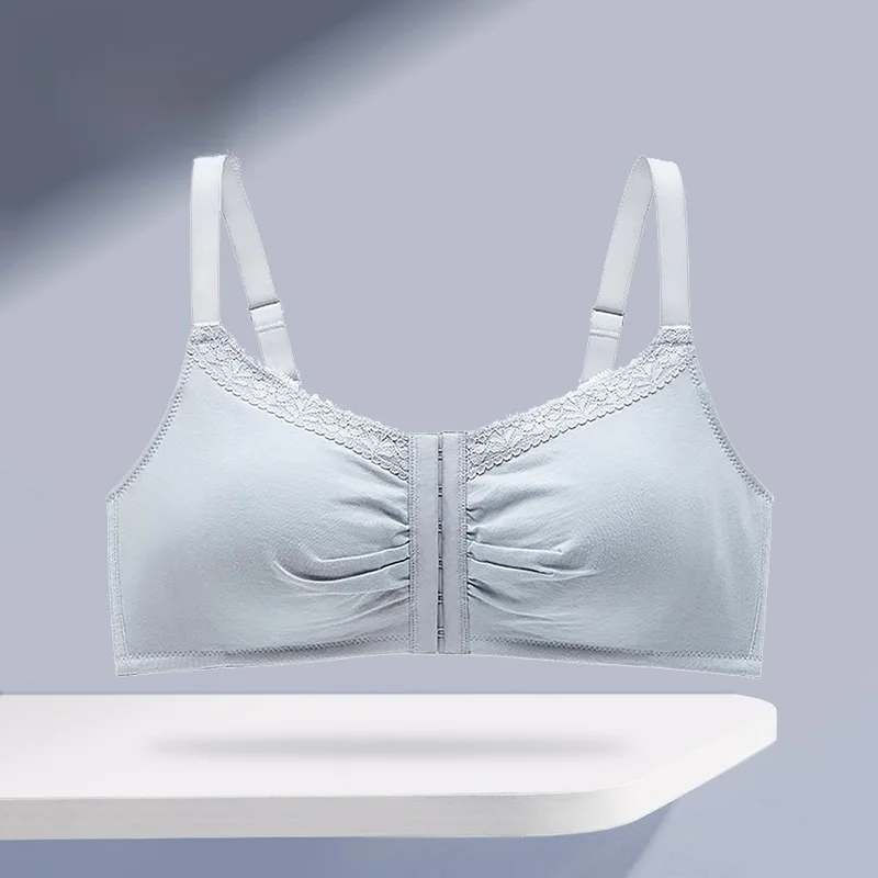 Бюстгальтер для груди Mannifen без стального кольца с пряжкой спереди хлопковая