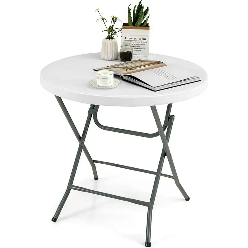 

32" Round Folding Table, White