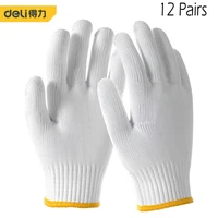 deli garden gloves gardening knitted cotton gloves quick easy to dig and plant for digging planting garden tools 112 pairs