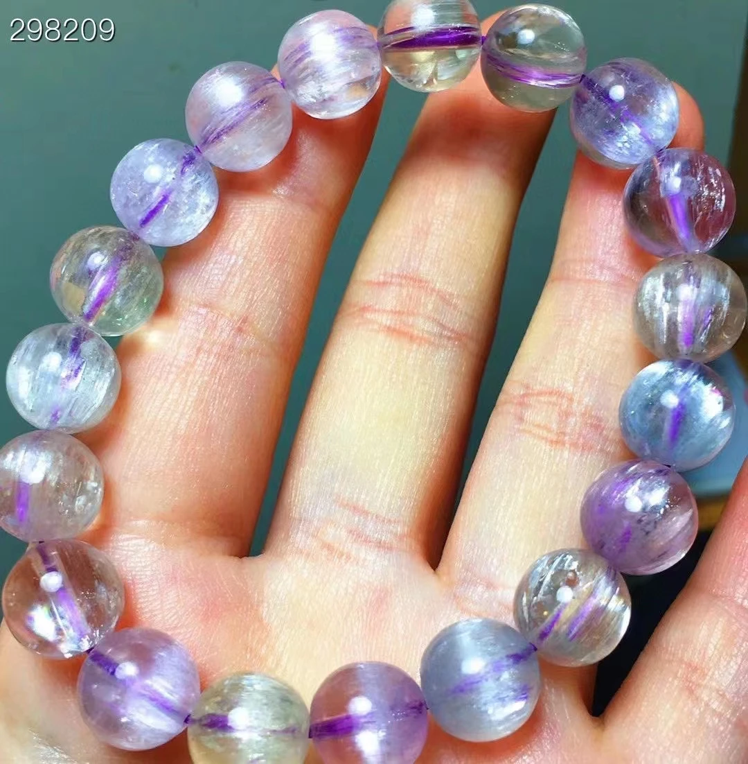 

Natural Purple Kunzite Cat Eye Bracelet 10mm Crystal Women Men Clear Round Beads Yellow Kunzite Bracelet Jewelry AAAAAA