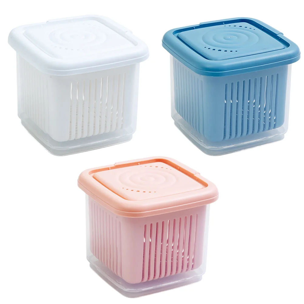 

3 Pcs Scallion Box Fresh-keeping Food Containers Preservation Storage Pp Vegetable Drain Kitchen