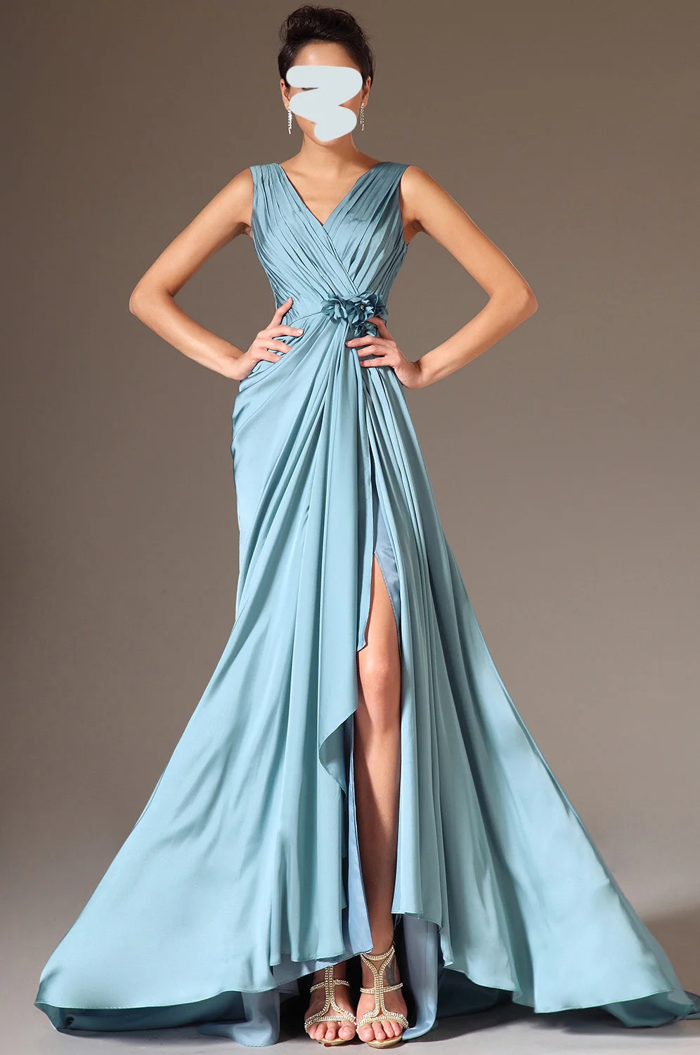 

Женское вечернее платье-Русалка с V-образным вырезом