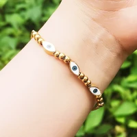 leeker trend blue evil eye 316l stainless steel bracelet for women gold silver color accessoire plage femme gift jewelry 222 lk2