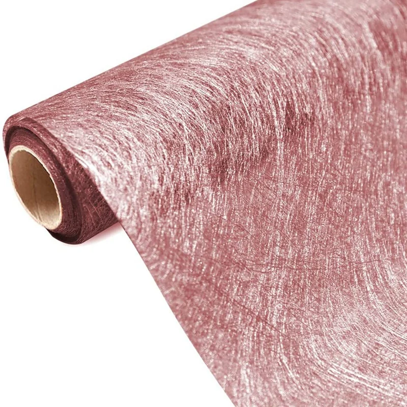 

Table Runner Metallic Fiber Non-Woven Fabric for Wedding Party Table Decoration Gift Floral Wrapping,30cmx10M