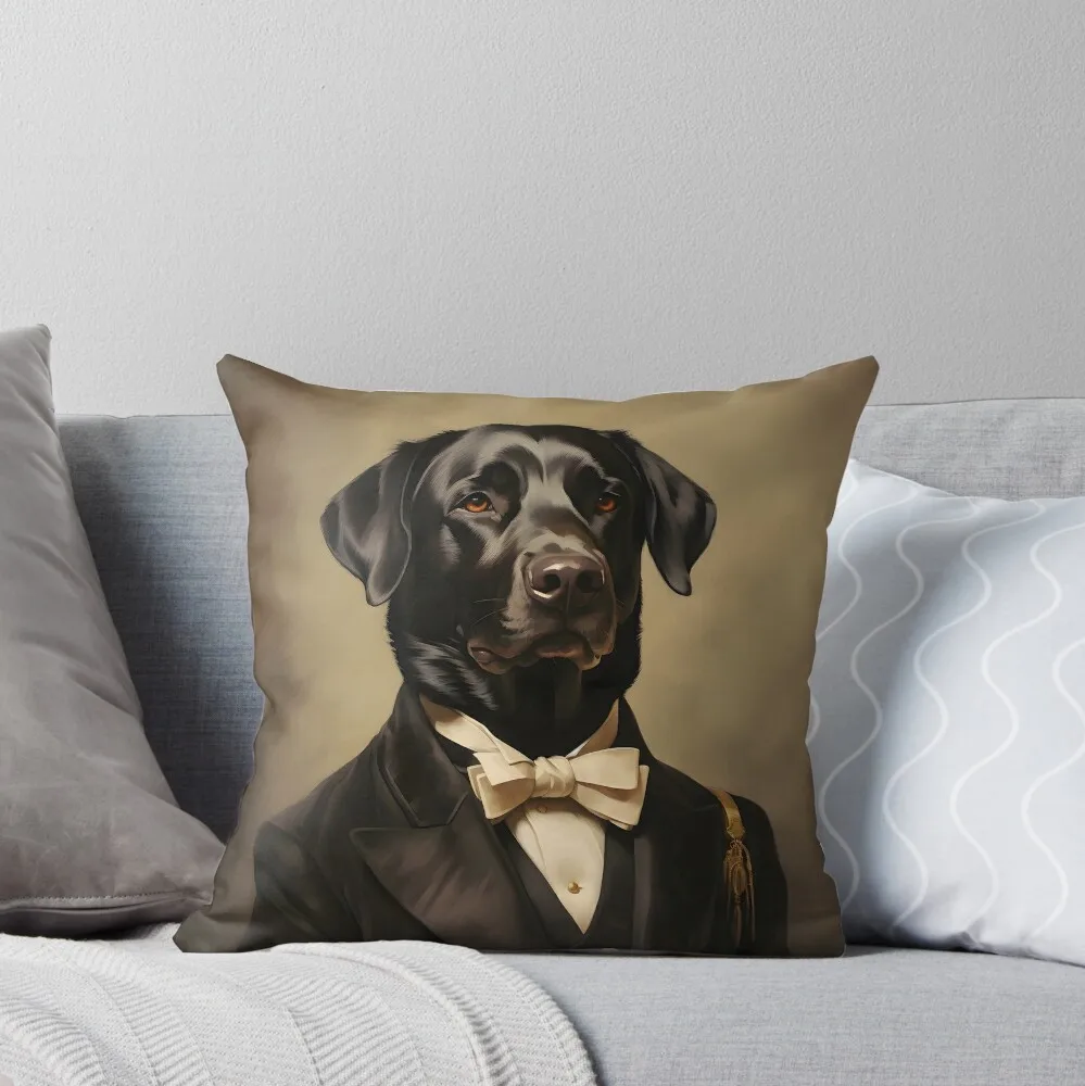 Dapper Black Lab Портрет Искусство собака викторианская одежда животных винтажная в