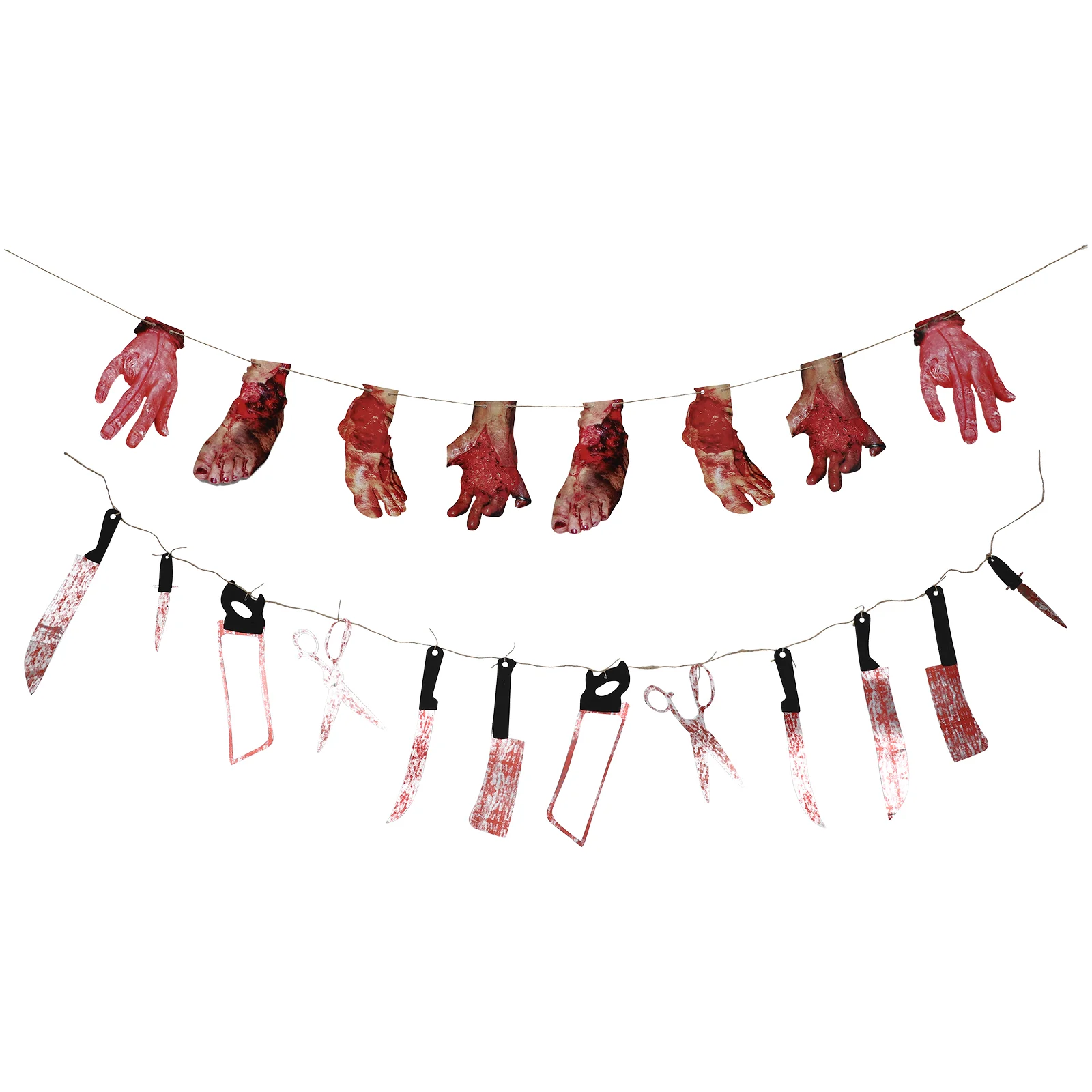 

Halloween String Flags Hanging Buntings Horrifying Hands Feet Banner Pendants Decors Broken Body Parts Ghost