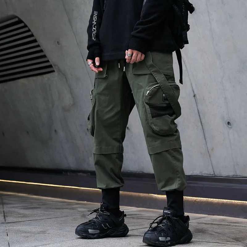 

Fashion Joggers Cargo Pants for Men Casual Hip Hop Hit Color Pocket Male Trousers Sweatpants Streetwear Multi-Pocket Casual Pant