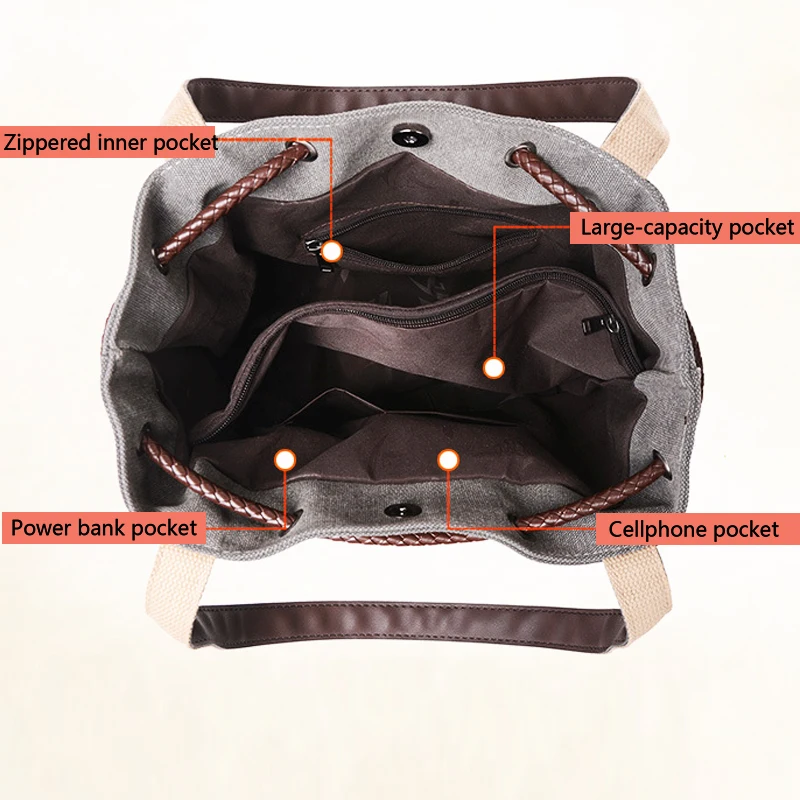 Floral Pattern Crossbody Bags for Women Canvas Tote Bag Zipper Organizer Pockets Satchel Bag Women Small Shoulder Handbags Purse