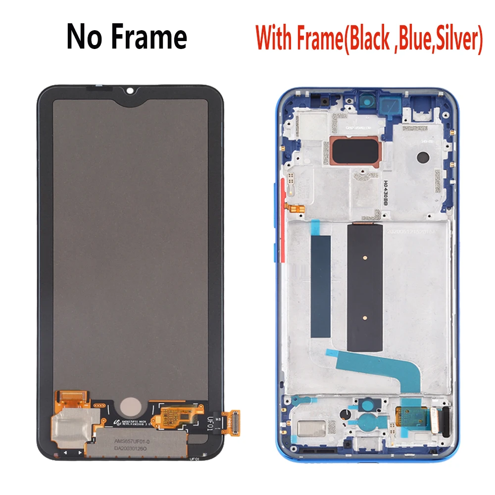 Original AMOLED For Xiaoni Mi 10 Lite 5G M2002J9G M2002J9S LCD Display Touch Screen Digitizer Assembly For Xiaomi Mi10 Lite LCD enlarge