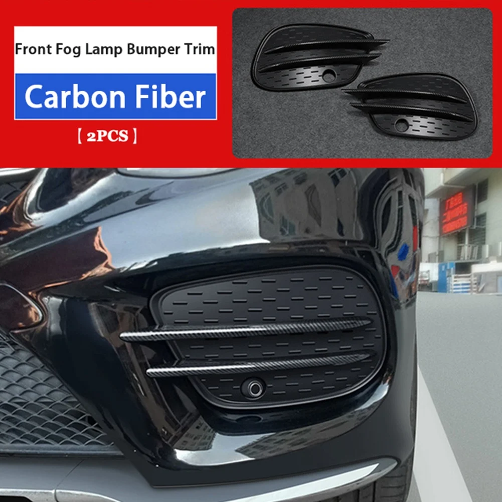 

1Pair Front Bumper Air Knife Fog Lamp Trim Cover for Mercedes Benz GLE GLS Class W166 X166 2015-2019 Carbon Fiber