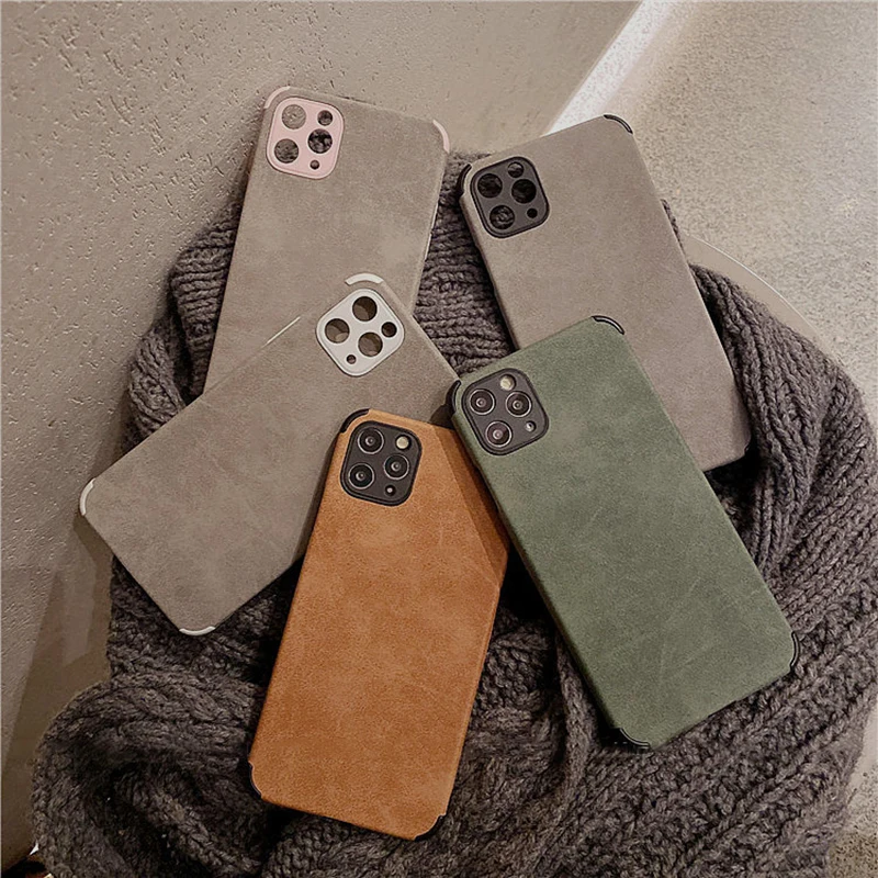 

3CG Lambskin Leather Phone Case For iPhone 13 12 11 Pro Max Mini XR XS X 8 7 Plus SE 2020 Soft Silicone Shockproof Back Cover