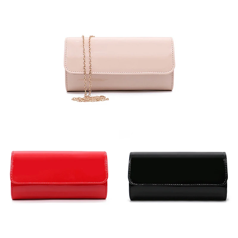 

Clutch Hand Bag Fashion Evening Party Patent Leather Shoulder Women's Plain