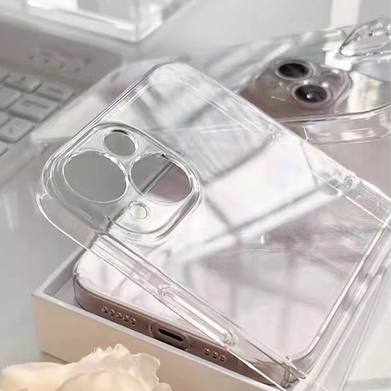 Роскошный прозрачный чехол из поликарбоната для телефона iPhone 15 14 Plus 13 12 11 Pro Max