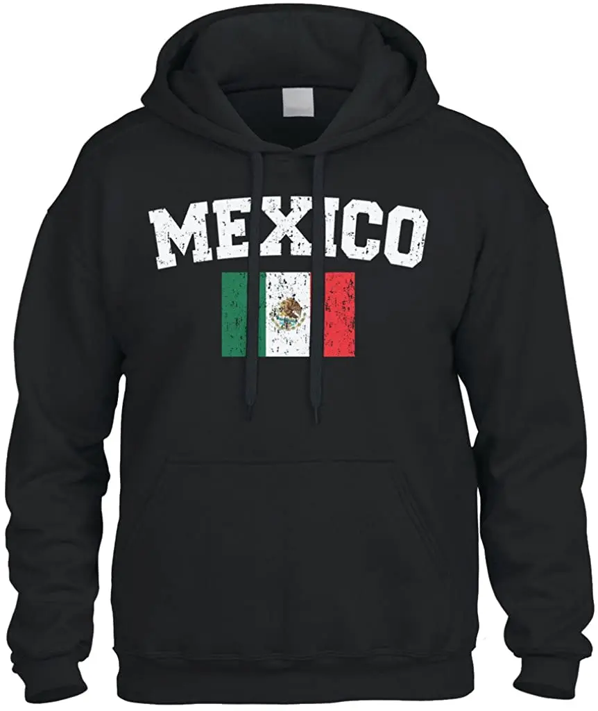 

Faded Distressed Mexico Flag Sweatshirt Hoodie Hoody