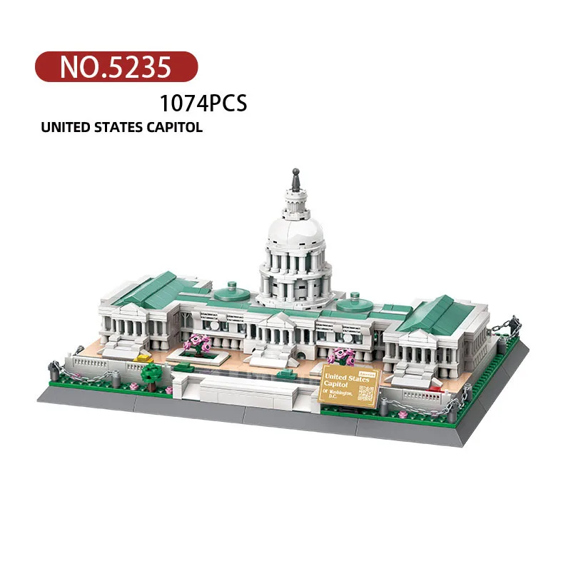 

World Famous City Modern Architecture United States Parliament Congress Building Block Model Brick Educational Toy Collection