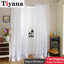 Europe Solid White Yarn Curtain Window Tulle Curtains For Living Room Kitchen Modern Window Treatments Voile Curtains Cortains 4