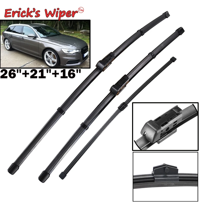 

Комплект щеток стеклоочистителя Erick's Wiper LHD для Audi A6 C7 2011-2017 Щетки от дождя для лобового стекла 26 "+ 21" + 16"