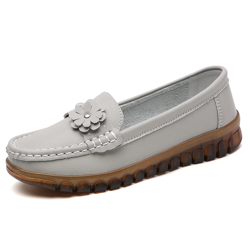 

Genuine Leather Women Shoes Luxury Brand Flats Women's Loafers Summer Mother Shoes Casual Shoes for Women Moccasins