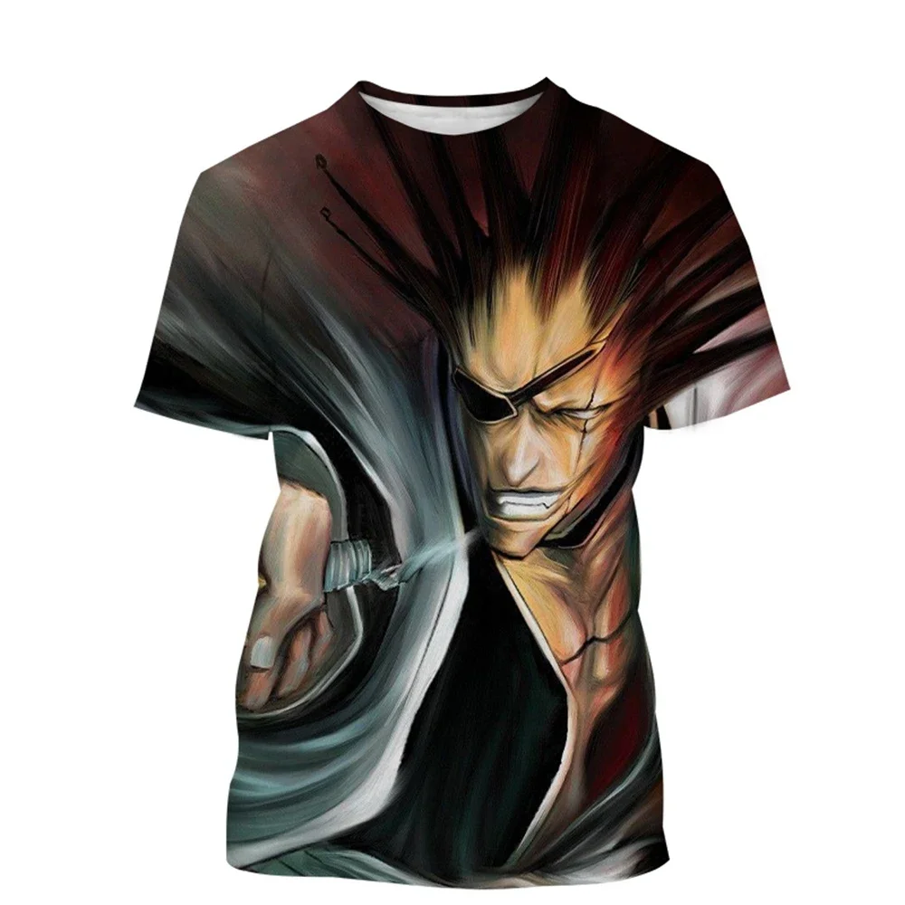 T-shirt Casual Stampata in 3D Nuova Moda Donna/uomo Girocollo Anime Giapponese Kurosaki Ichigo Hip-hop Manica Unisex Co