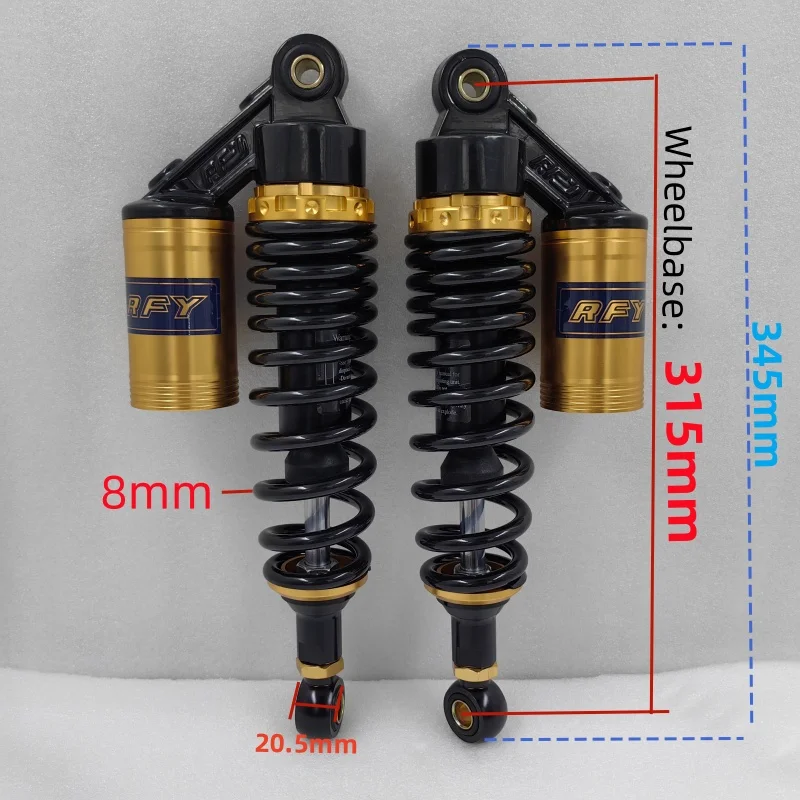 

8 мм пружина 305 мм/315 мм/325 мм мотоциклетный амортизатор для Hyosung GV650 Honda Yamaha XV750 XV1100 Suzuki GSX 1200 Kawasaki