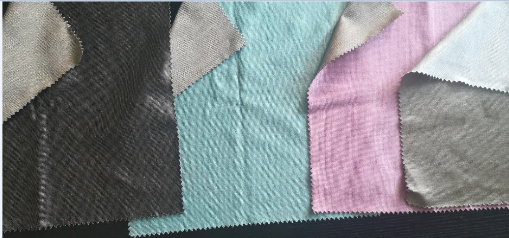 Трикотажная двусторонняя ткань из серебряного волокна трикотажная с защитой от