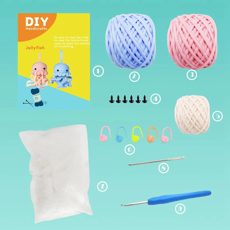 Startr Kit для вязания крючком начинающих с учебниками пошагово-шаговому видео