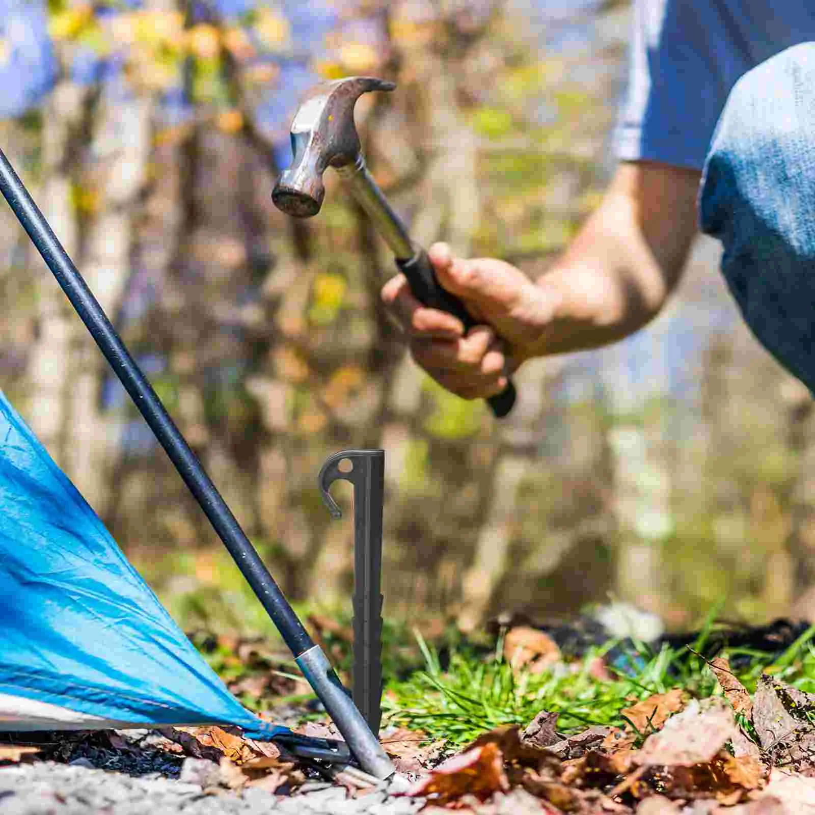 

Tent Stakes Camping Pegs Nail Stake Ground Sand Metal Beach Supplies Accessories Nails Canopy Duty Heavy Outdoor Garden Canopies