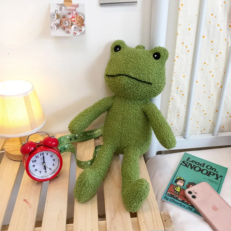 Cute Frog Plush Bag Toys Stuffed Animals Doll CrossBody Shoulder Bag Backpack Coin Purse Wallet Pouch Children Girls Boys Gift images - 6