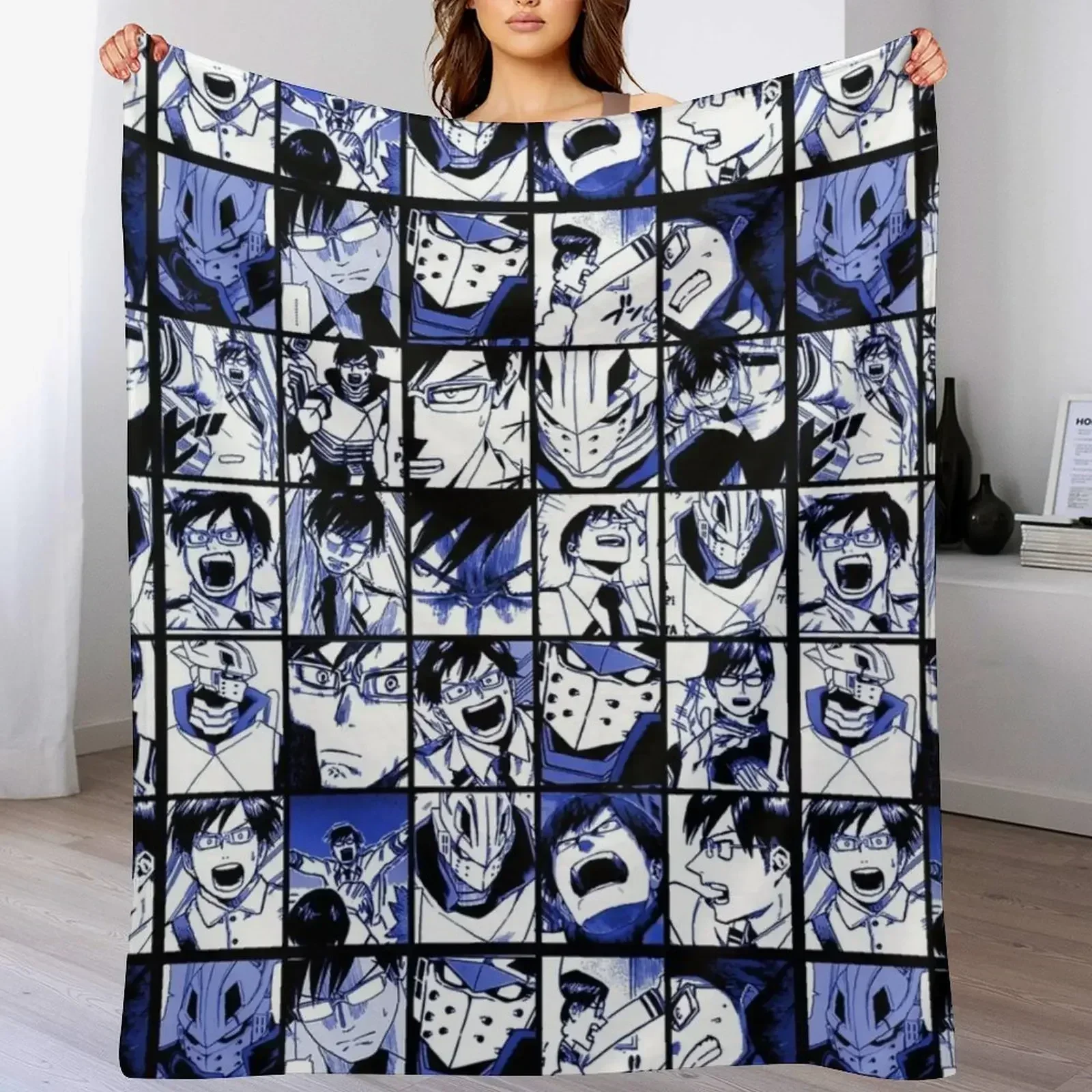 Iida Hero - Коллаж MHA Манга Панели Плед Одеяло Мягкие Одиночные Одеяла