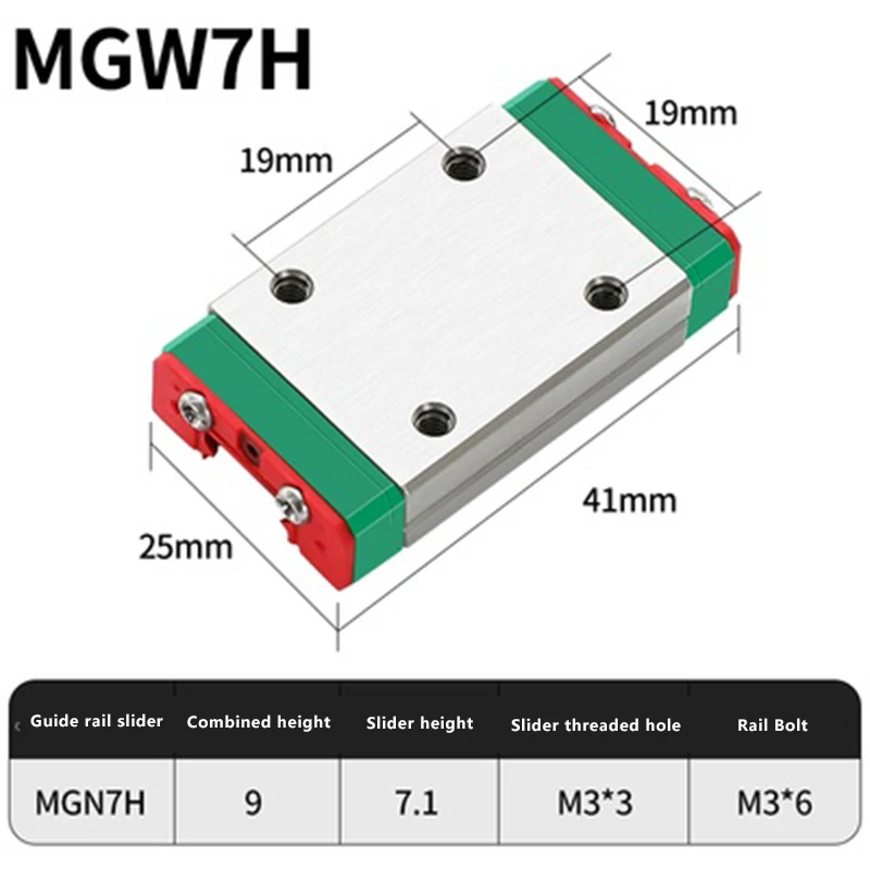 

MGW7 MGW9 MGW12 MGW15 L 100-1000mm Miniature Linear Guide Rail 1PC MGW Linear Guide+1PC MGW Carriage Block MGW9H MGW12H MGW15H