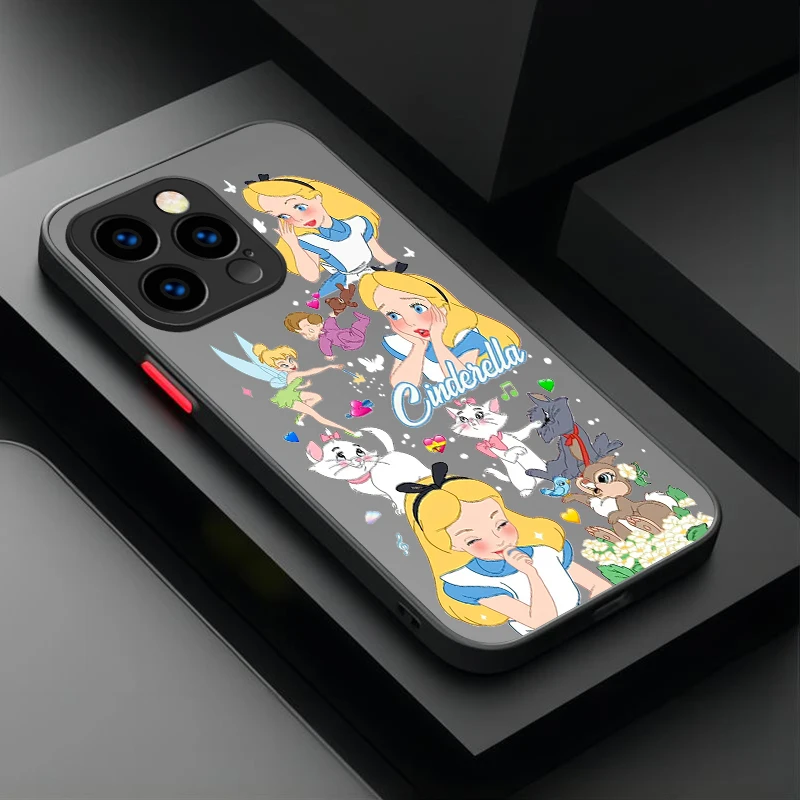 Disney Princess Phone Case For iPhone 16 15 14 13 12 11 Pro Max X XR XS 7 8 Plus SE 2020 Shockproof Matte Hard PC Bumper Cover