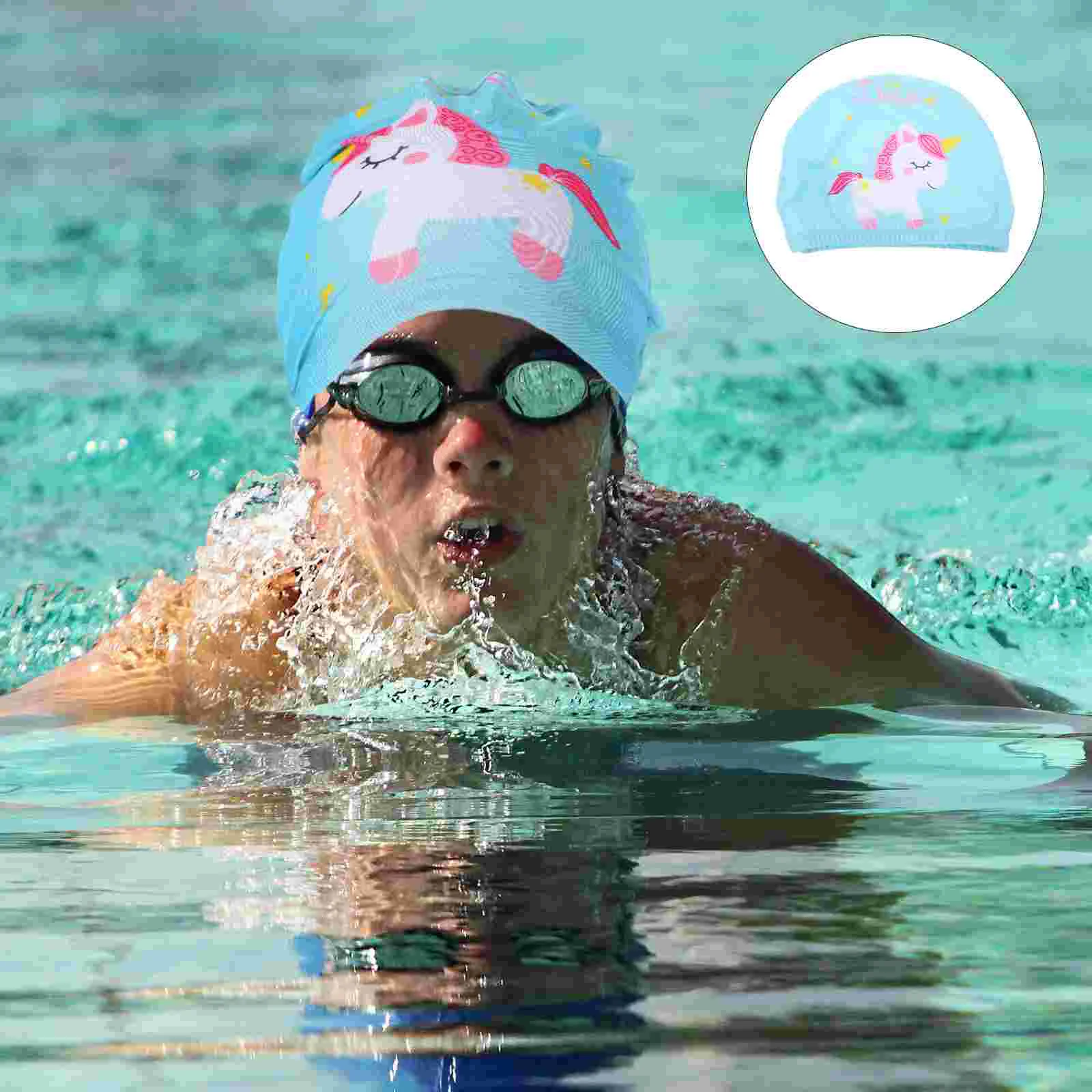 

Comfortable Children's Swimming Cap Boy Baby Bath Hat Kids Bathing Nylon Toddler Caps