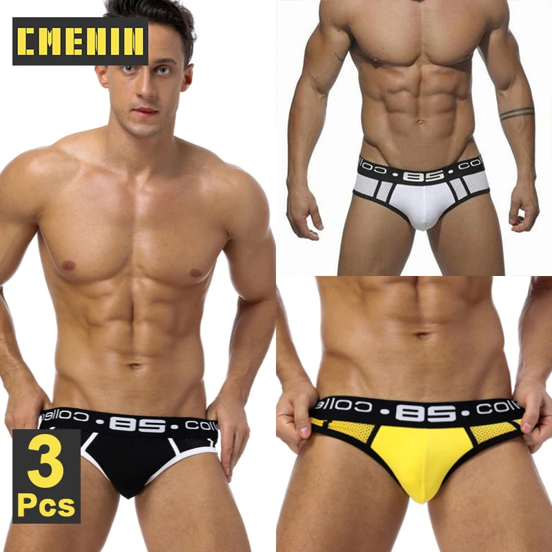 

CMENIN BS 3Pcs Ins Style Cotton Gay Sexy Men's Panties Briefs Men Underpants Quick Dry Slip Jockstrap Underwear Man Brief Gaysex