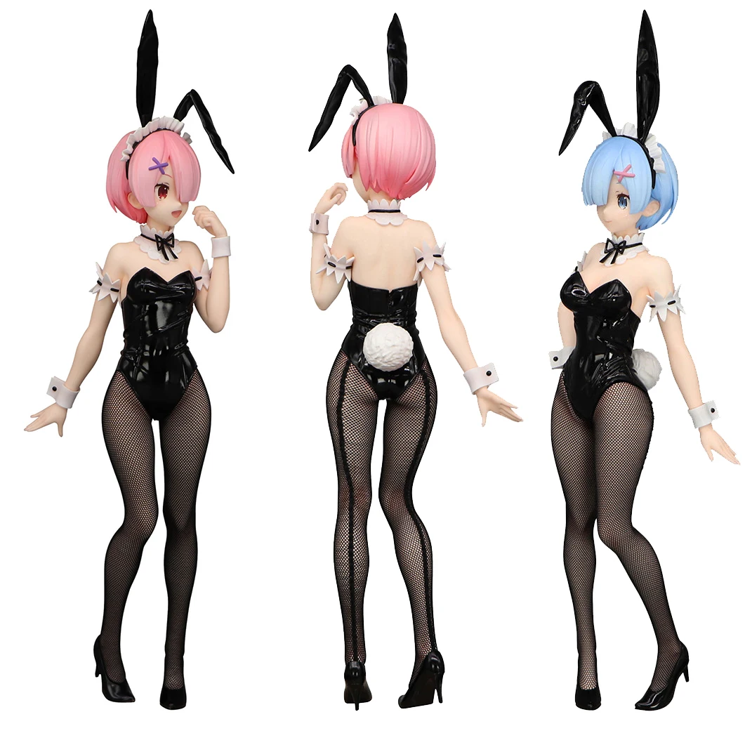 

Anime Re: Life In A Different World From Zero Ram Rem Bunny Girl PVC Action Figure Desktop Ornaments Collectible Model Toys Gift