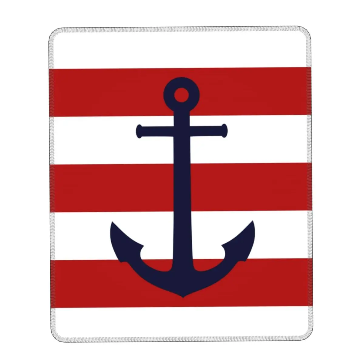 

Personalized Design PC Gaming Mouse Pad Rubber Nautical Navy Blue Anchor On Red Stripe Mousepad Office Laptop Sailing Sailor Mat