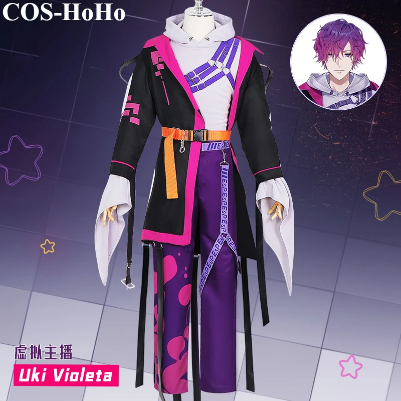 

COS-HoHo Anime Vtuber Nijisanji Uki Violeta Game Suit Handsome Uniform Cosplay Costume Halloween Party Role Play Outfit XS-XL