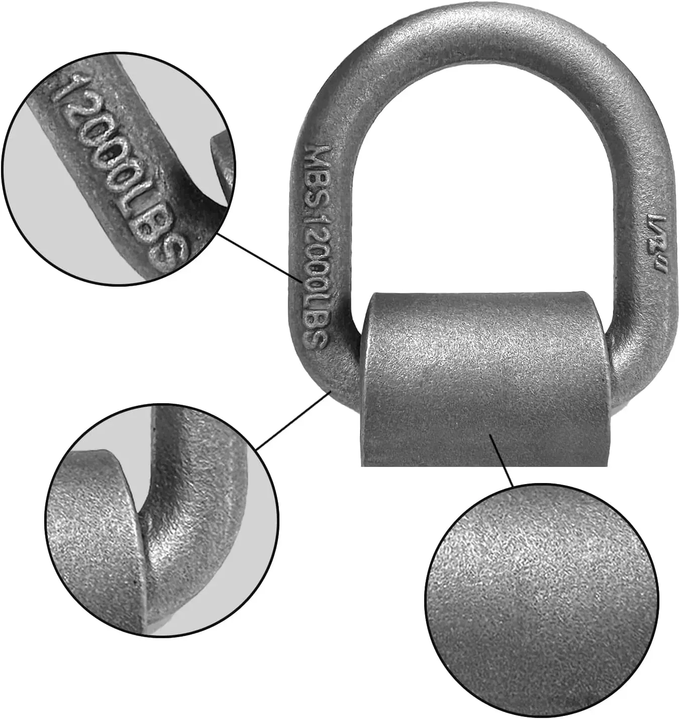 "Treeligo 4Pcs steel Weld on Dring Metal trailer tie down d