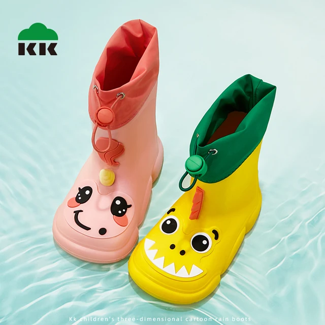 Kocotree Children's Rain Shoes Boys and Girls' Anti-skid Plush Rain Boots Boys and Children's Water Shoes Rubber Shoes Cute 1