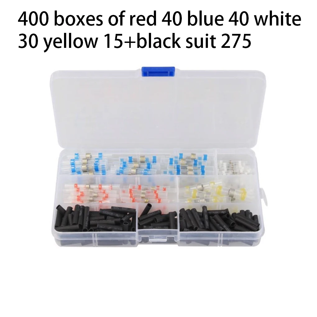 

Heat Shrink Butt Crimp Terminals Electrical Connectors Wire Cable Splice Kit Insulated Butt Splice Heat-Shrink Solder Sleeve
