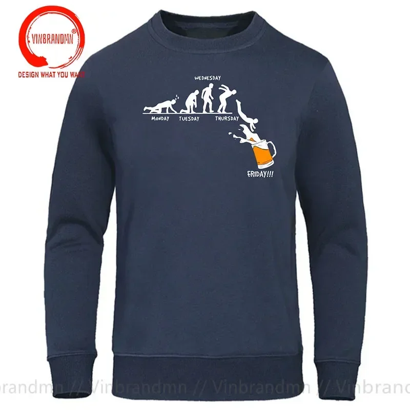 Monday Friday Beer Lover забавные толстовки с принтом мужские модные в стиле Харадзюку